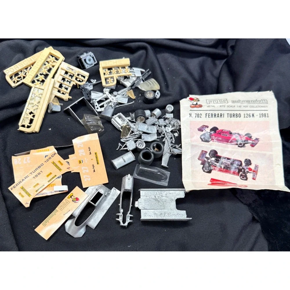 Vintage 1:43 Model Car Parts Lot White Metal Resin Ferrari FDS Porsche Builder